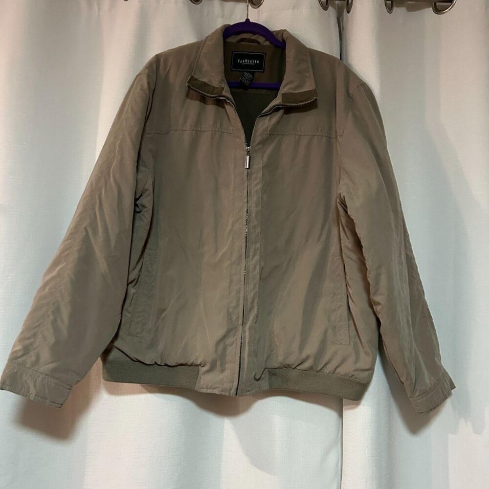 Van Heusen Jacket Mens XL Gray/Green Quilted Utility Work